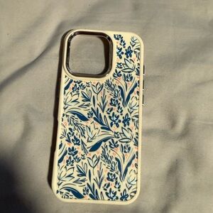 Floral Pattern Phone Case - Blue and White